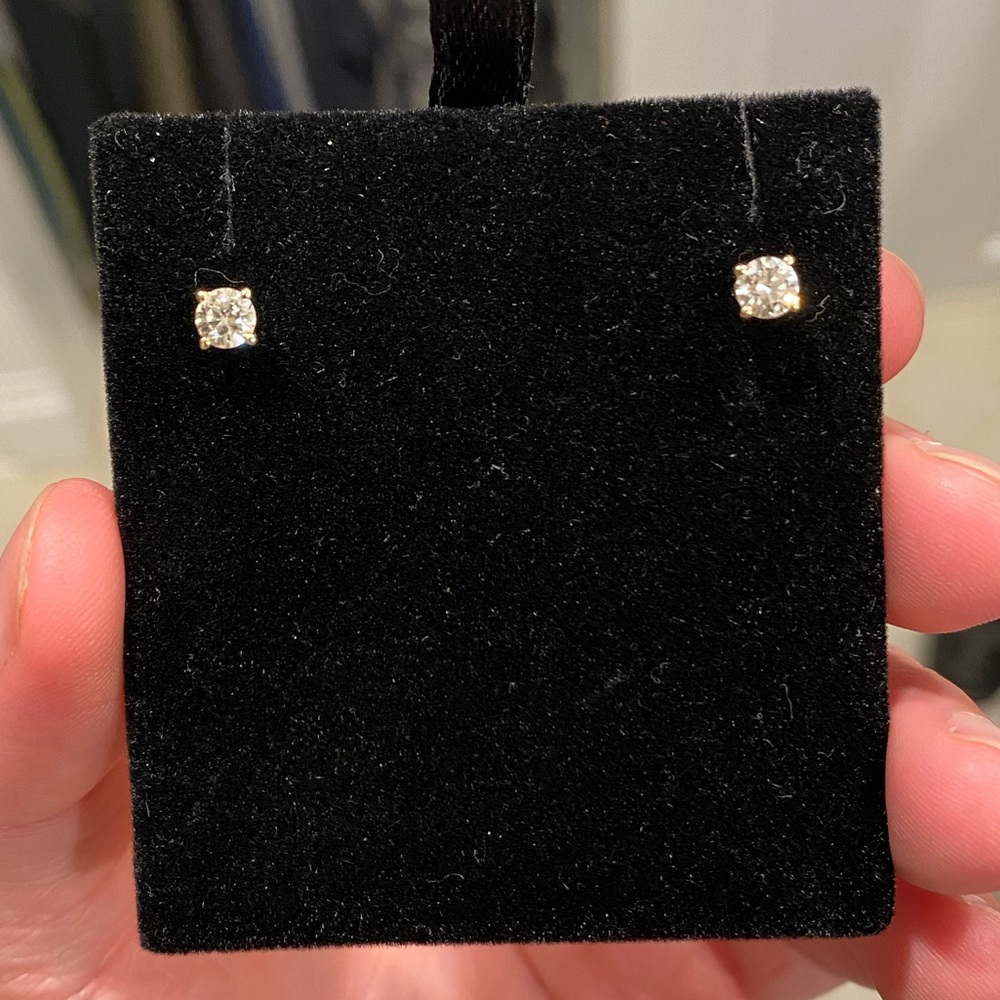 100% Authentic Brilliant Cut Diamond Studs